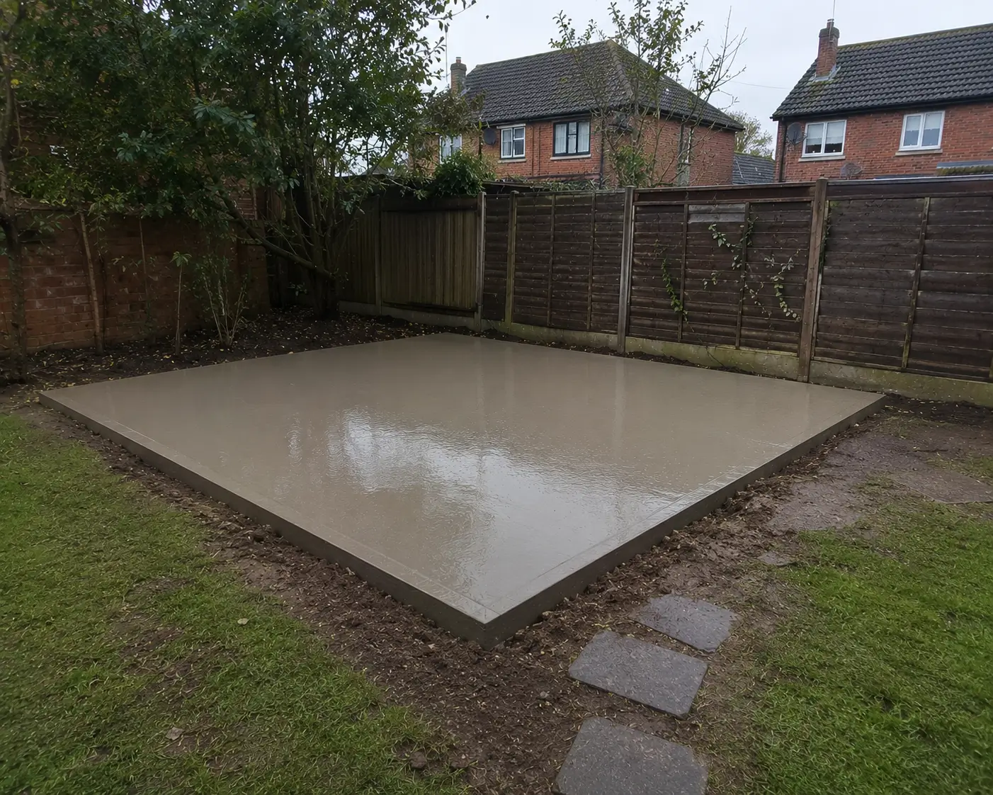Concrete shed base in Slough