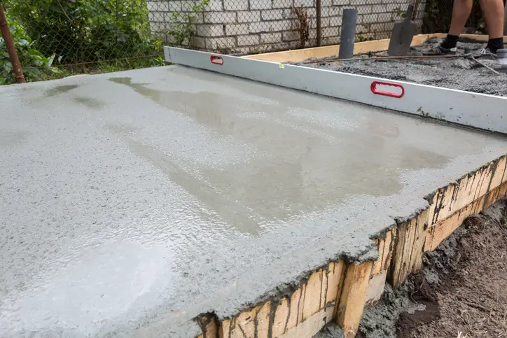 Replacement concrete base for garden building