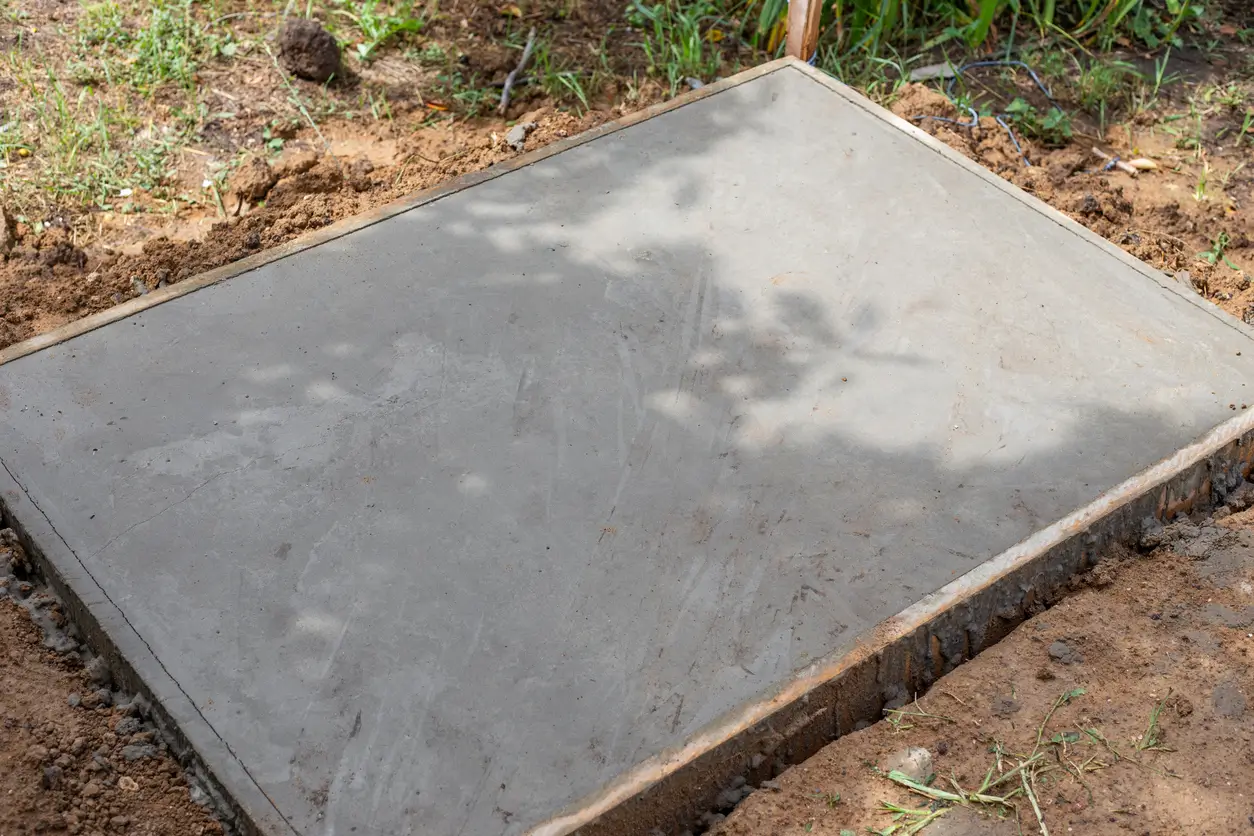 Concrete base levelling and preparation