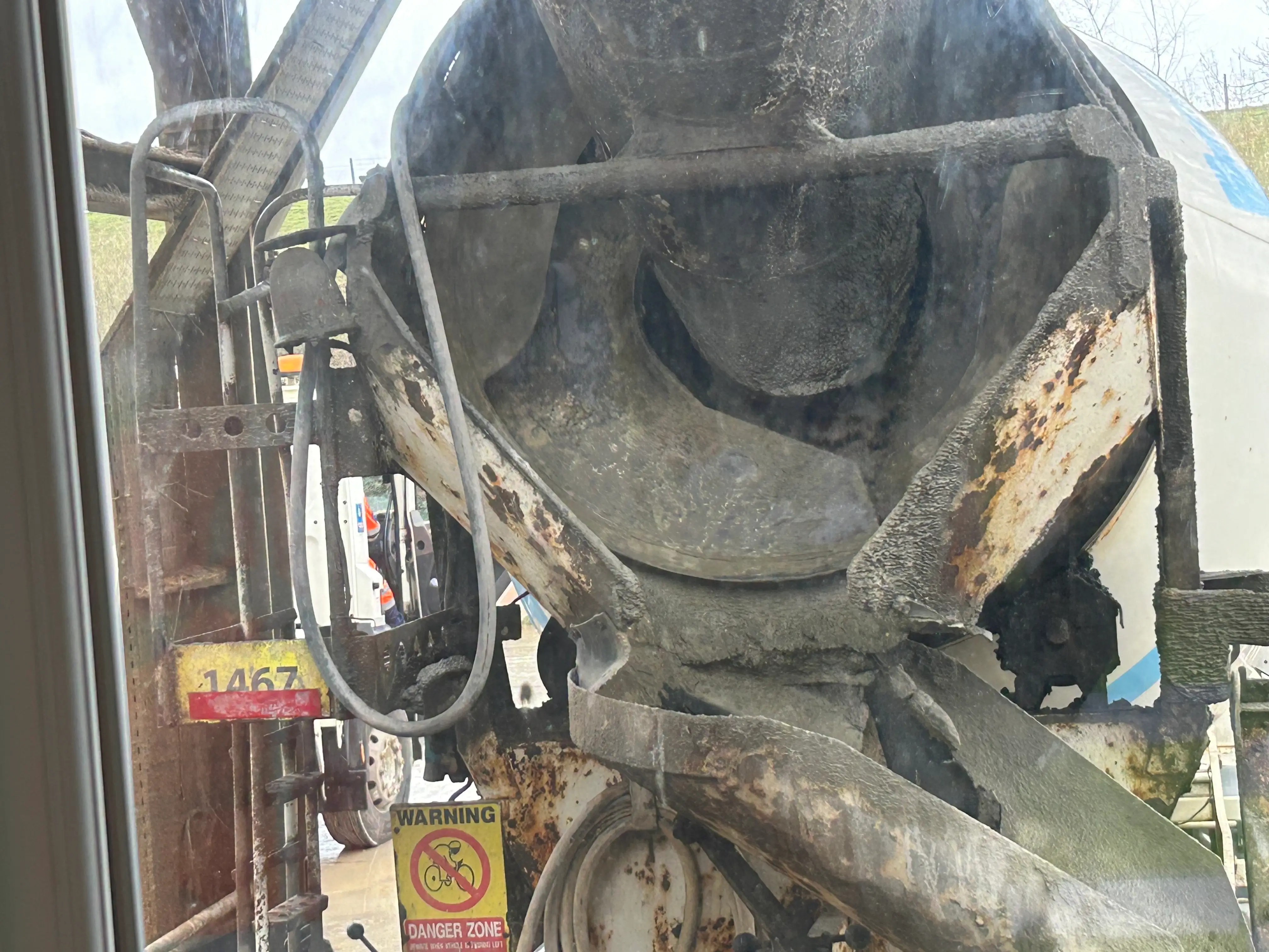Concrete being loaded into a volumetric lorry for a Slough installation