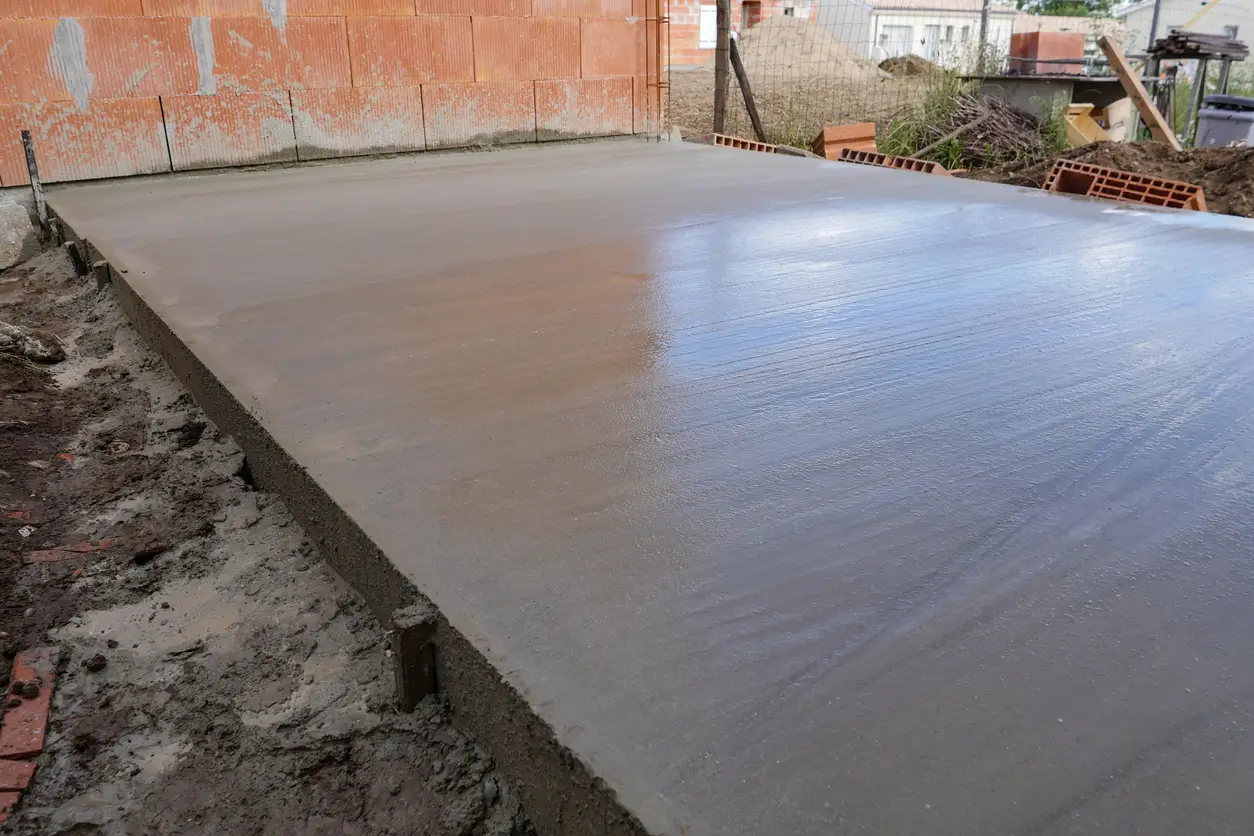 Level replacement concrete base installation