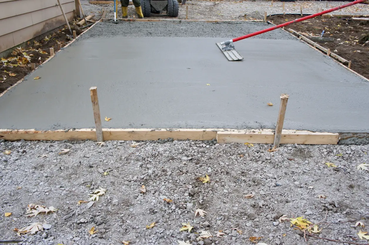 Close up of smooth level concrete base